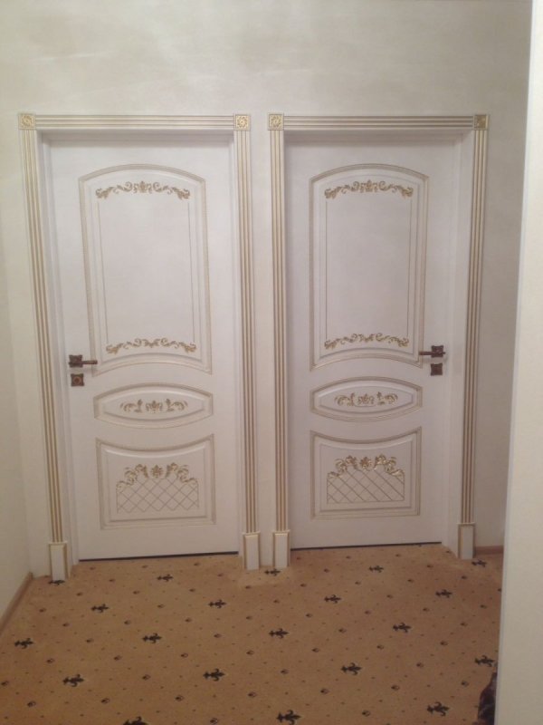 Ульяновские двери Regidoors Алина-2 белая эмаль + Золотая патина