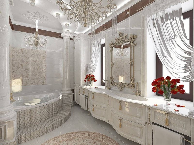 Классический интерьер ванной комнаты