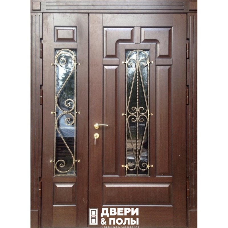 Входная дверь Виконт со стеклом и ковкой