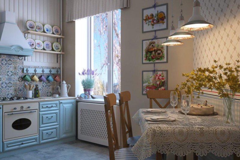 Кухни в стиле цветочками