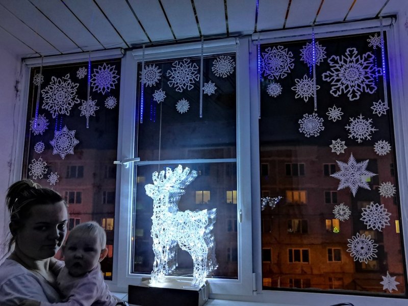Новогодние композиции на окна