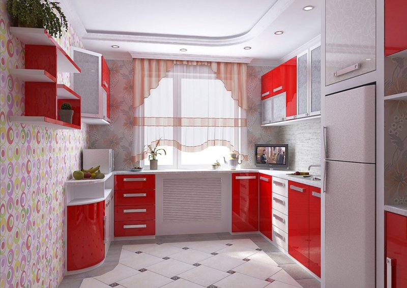 Красный кухонный гарнитур
