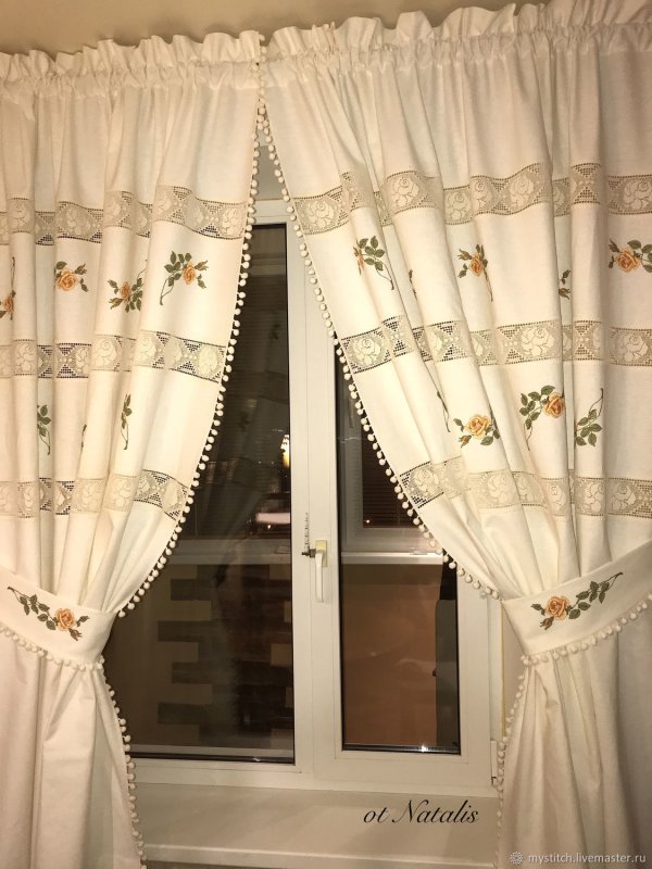 Льняные шторы на кухню