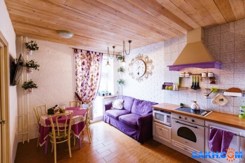 Кухня гостинная 15м стиль Кантри