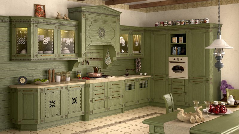 Кухня Прованс фисташковая