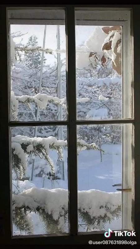 Окно снег