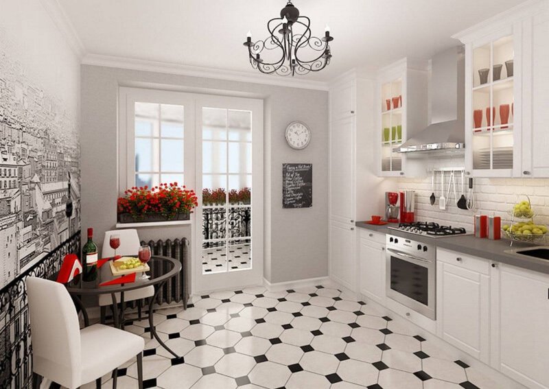 Обои Aura Kitchen story 3 в интерьере