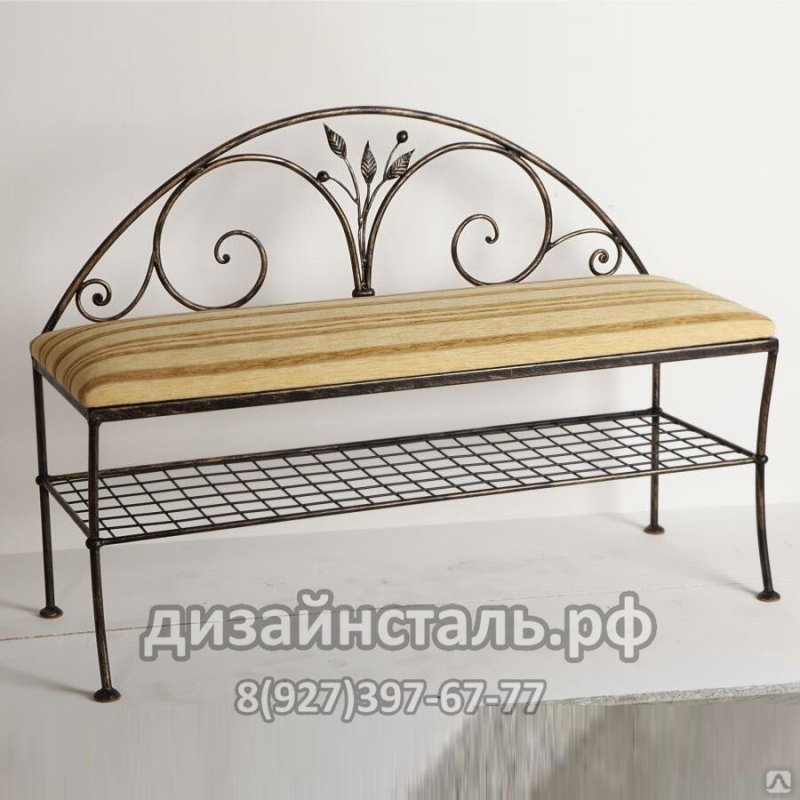 Кованая банкетка-калошница