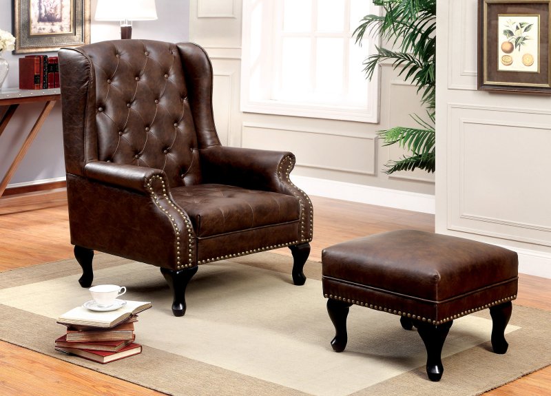 Faux Leather Accent Chair