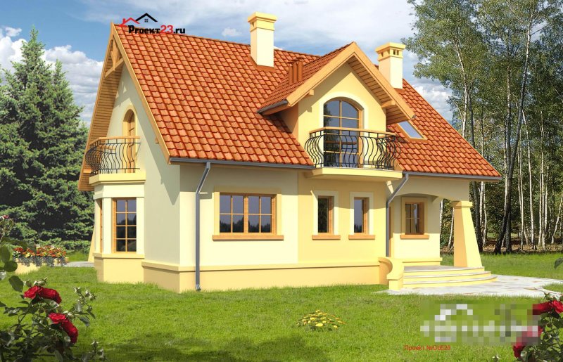 Мансардный дом с балконом
