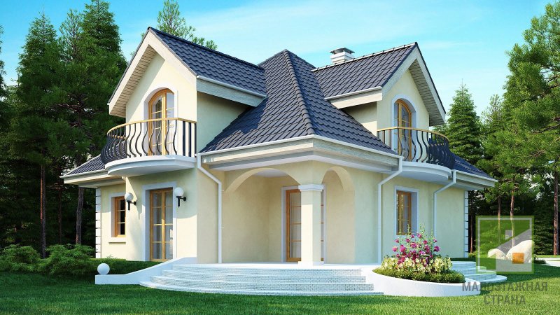 Красивый дом с мансардой