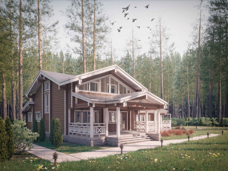Финский деревянный дом из клееного бруса
