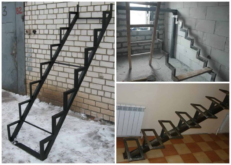 Каркас лестницы из профильной трубы