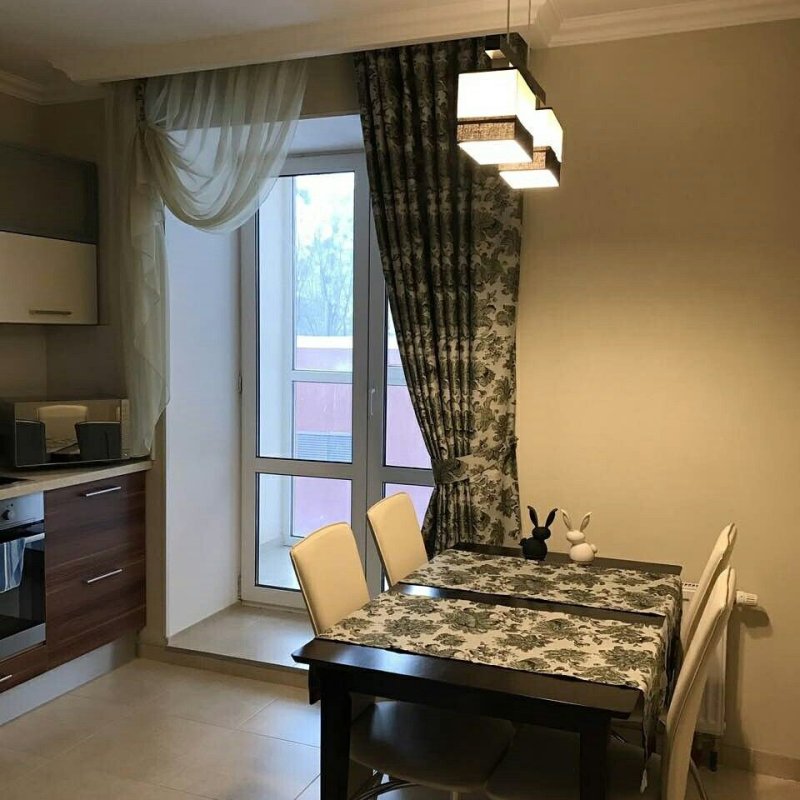 Комплект штор ТОМДОМ 170х120см,белый, зеленый