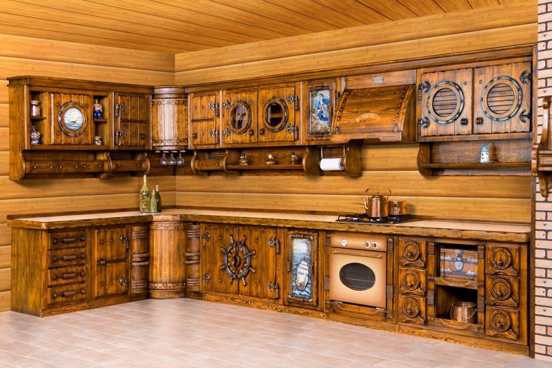 Кухни из натурального дерева