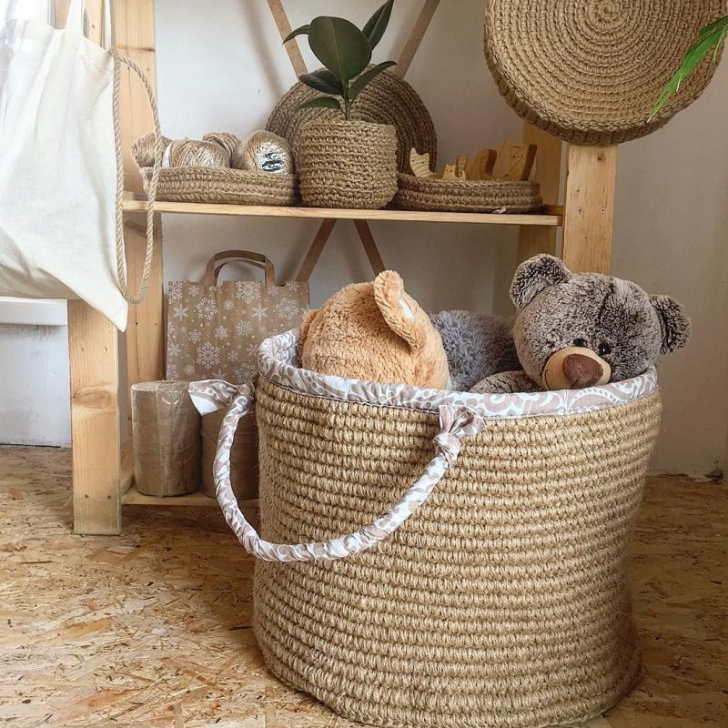 Корзина для игрушек из джута