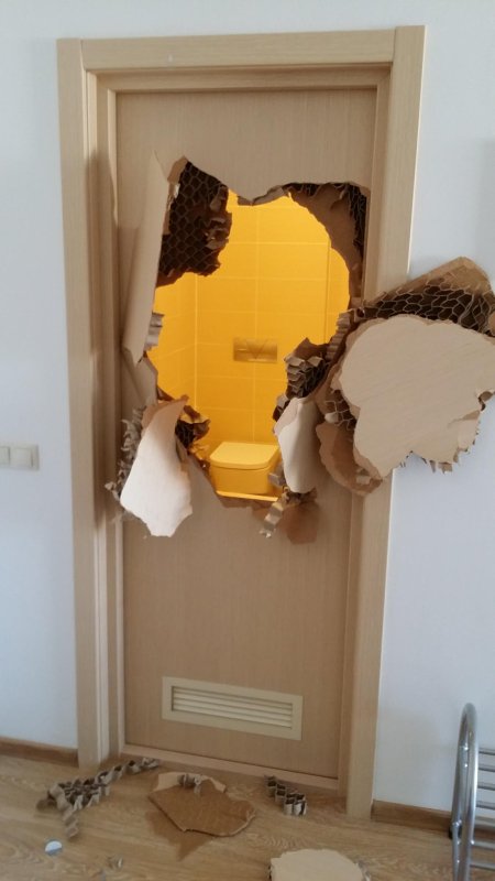 Выбитая дверь в туалет