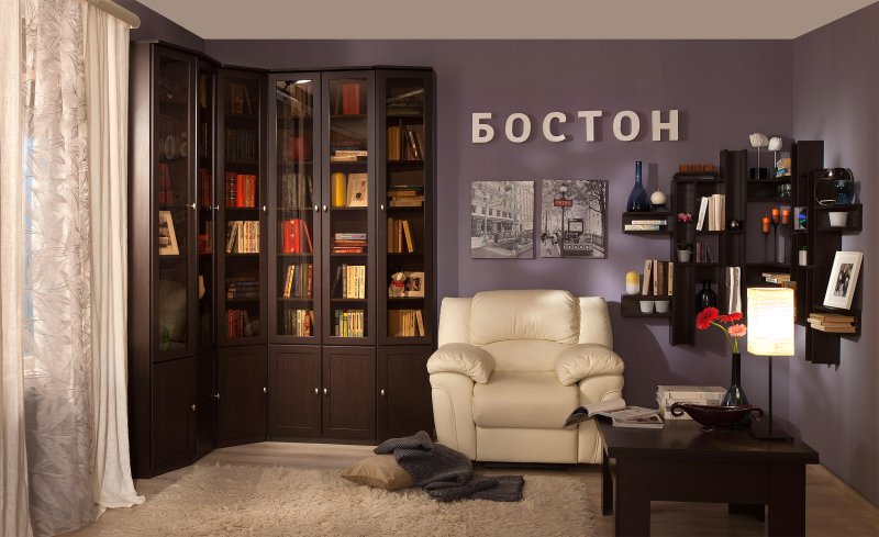 Классическая гостиная в голубых тонах