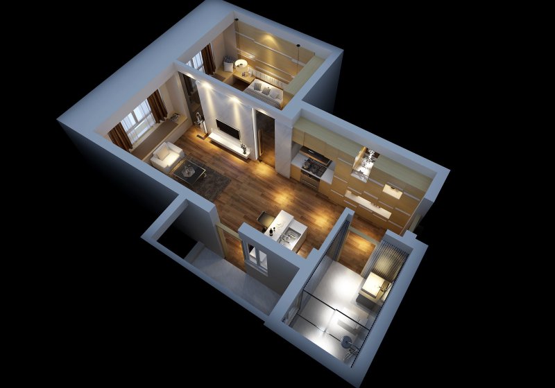 3ds Max планировка квартиры