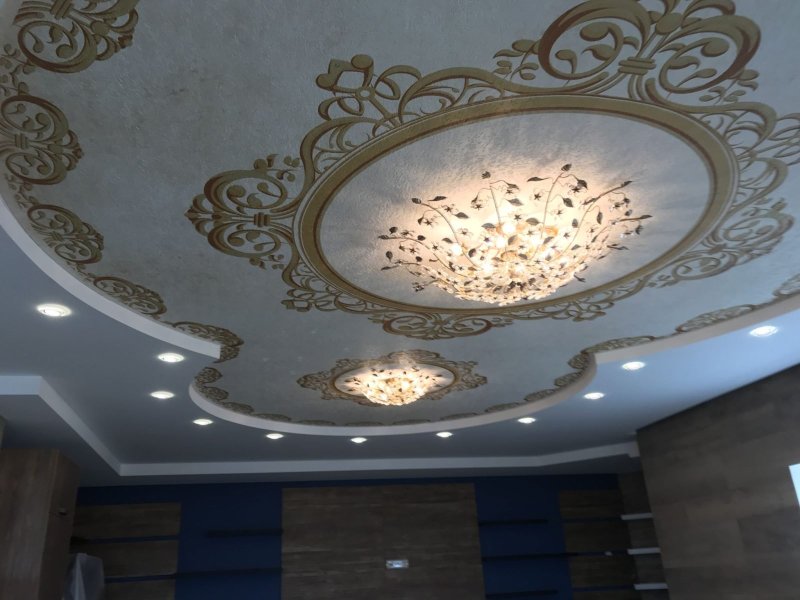 Натяжные потолки с узорами