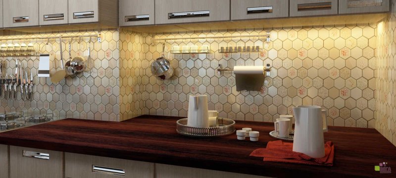 Фартук для кухни из плитки