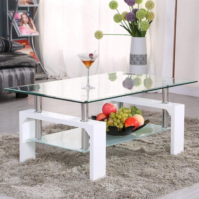Столик журнальный стеклянный Tempered Glass