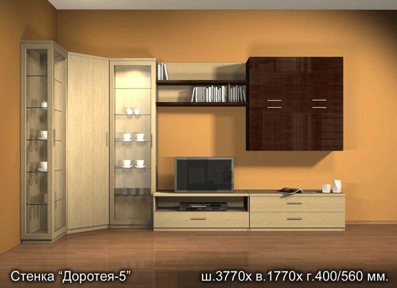 Угловые стенки в гостиную