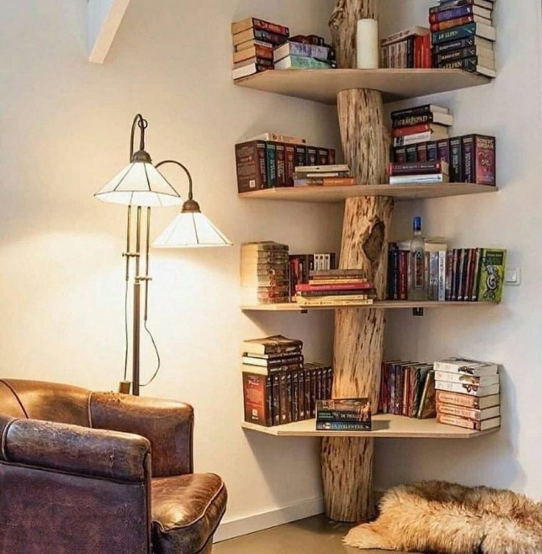 Книжные полки в интерьере