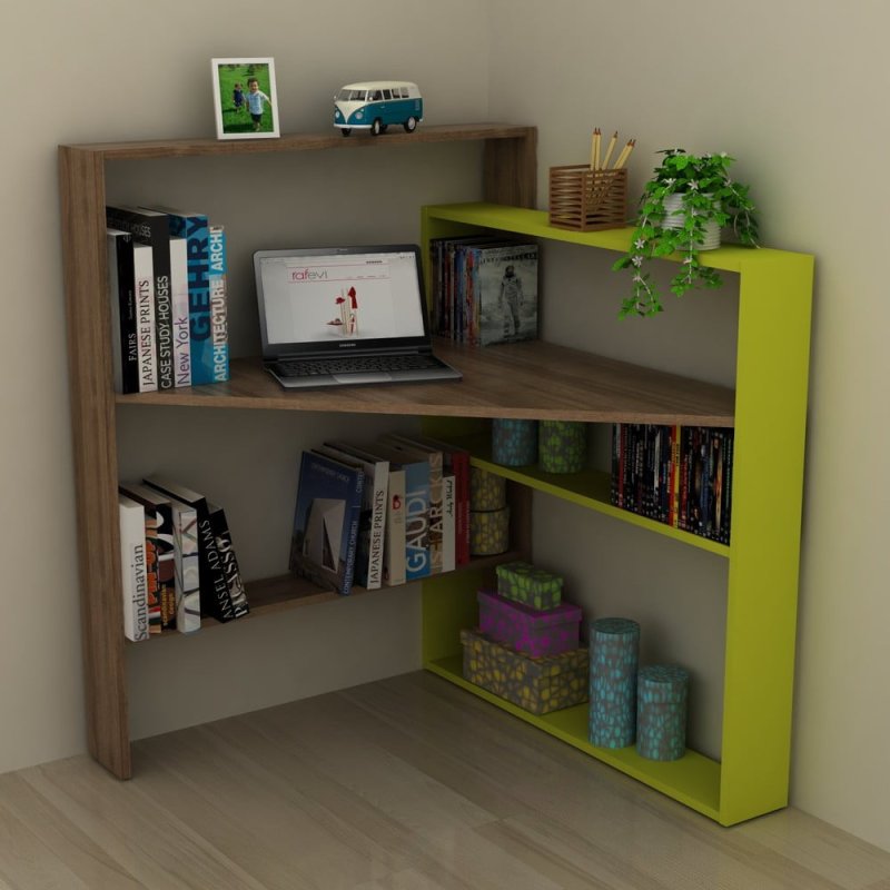 Угловые книжные полки