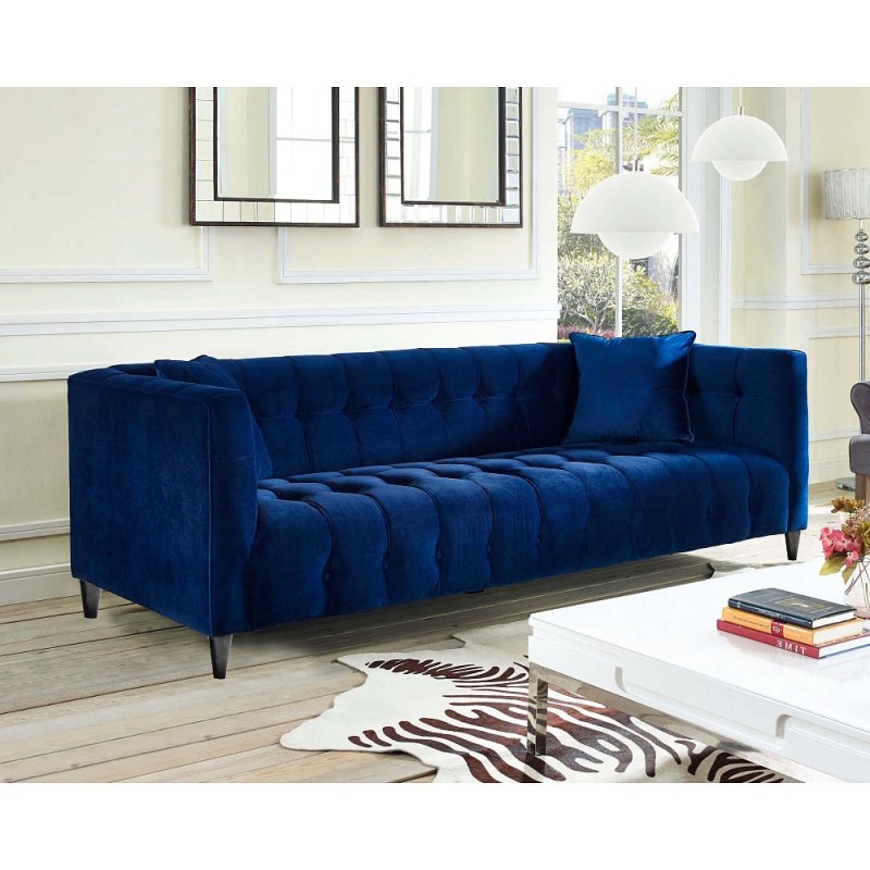 Диван арил Velvet Navy Blue