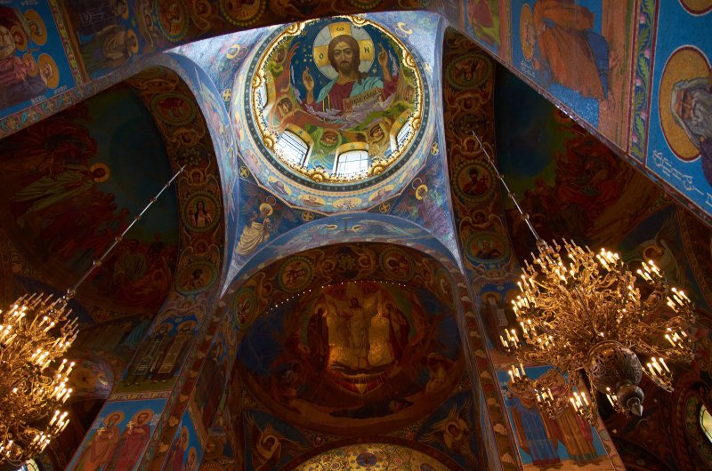 Храм Воскресения Христова в Санкт-Петербурге изнутри