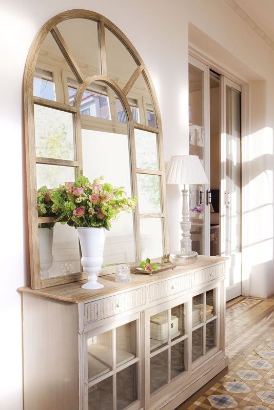 Зеркало arched Windowpane Palladian Mirror