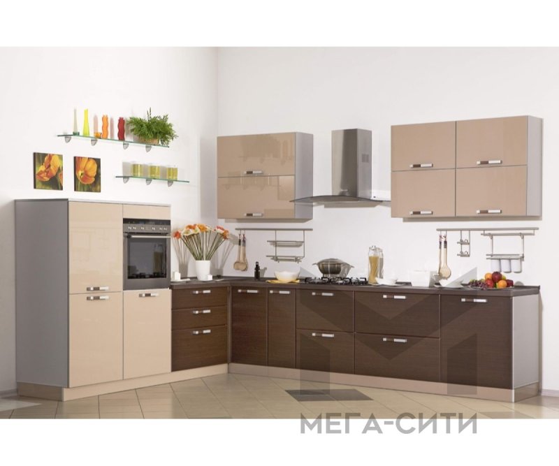 Кухня ваниль металлик капучино металлик