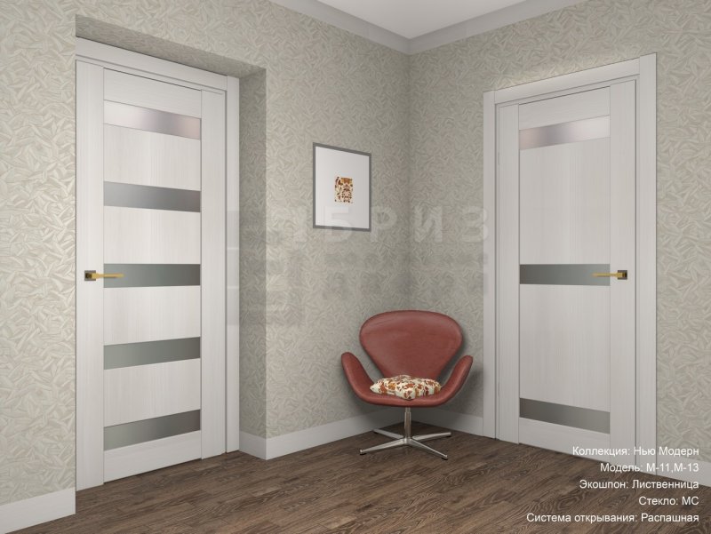 Дверное полотно остекленное Мариам Вираж (беленый дуб) 700x2000