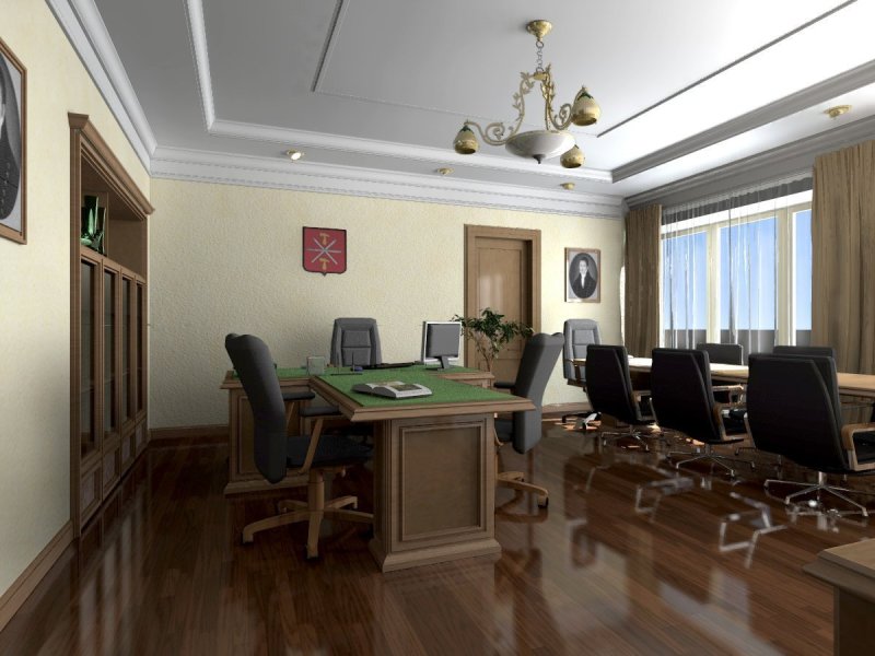 Стены в кабинете руководителя