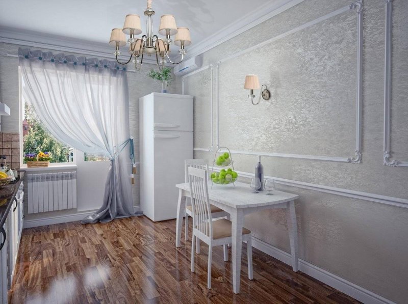 Отделка кухни обоями