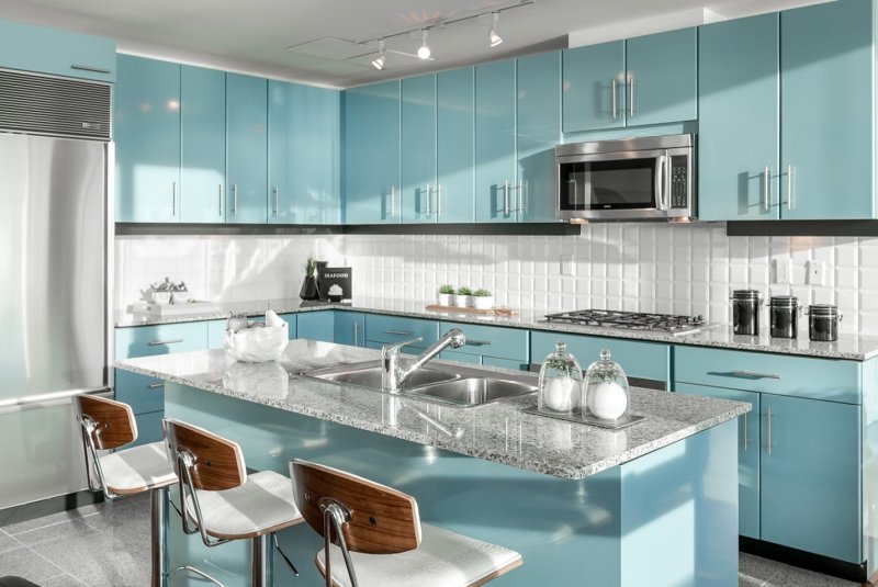 Кухня Scavolini голубая