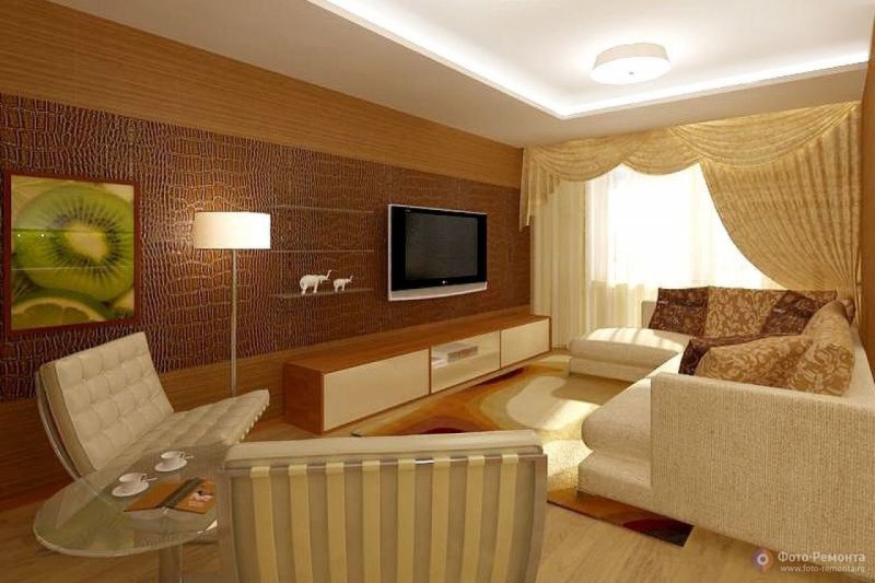 Интерьер гостиной эконом класса