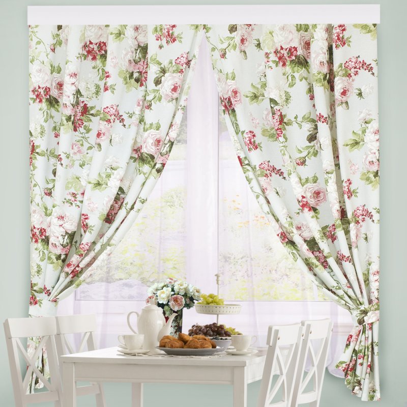 Комплект штор для кухни "Стефани", 136х180 см (каждая), 2 шт., altal