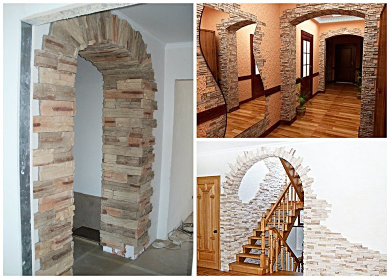 Арка отделанная камнем