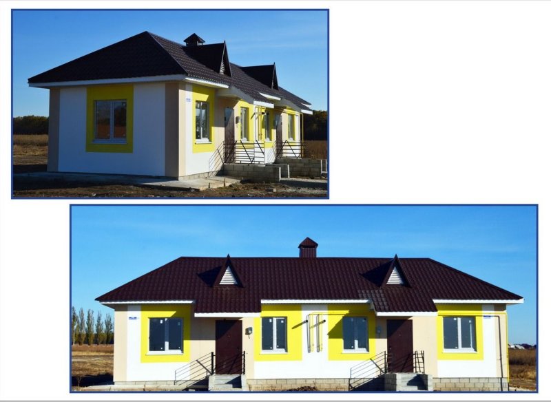 Четырехквартирный одноэтажный дом