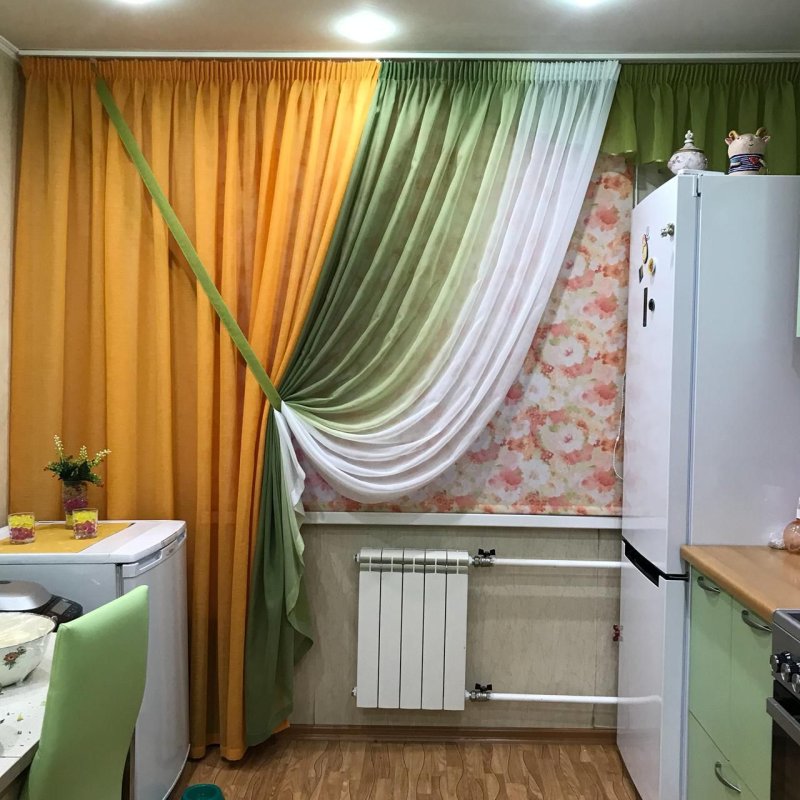 Шторы под оранжевую кухню