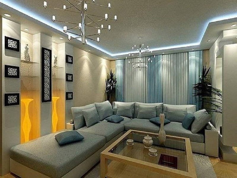 Освещение в интерьере гостиной
