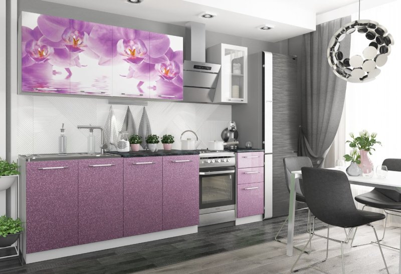 Фартук для сиреневой кухни