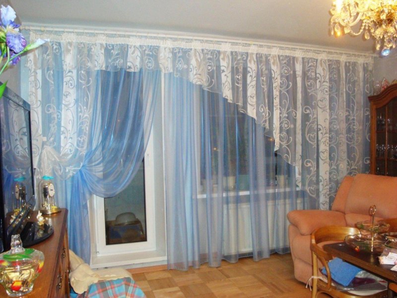 Тюль со шторами в зал