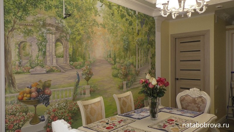 Affresco фрески в интерьере кухни