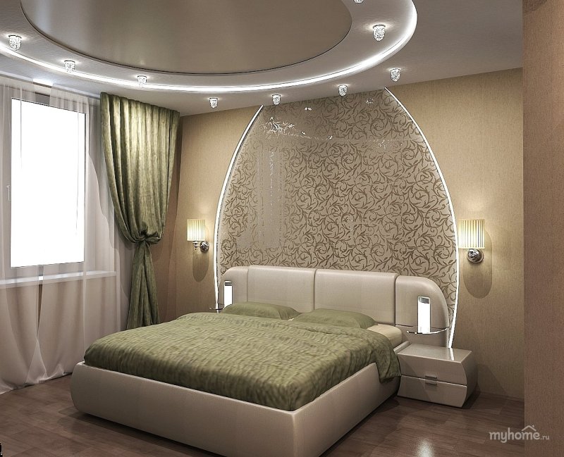 Потолки из гипсокартона для спальни