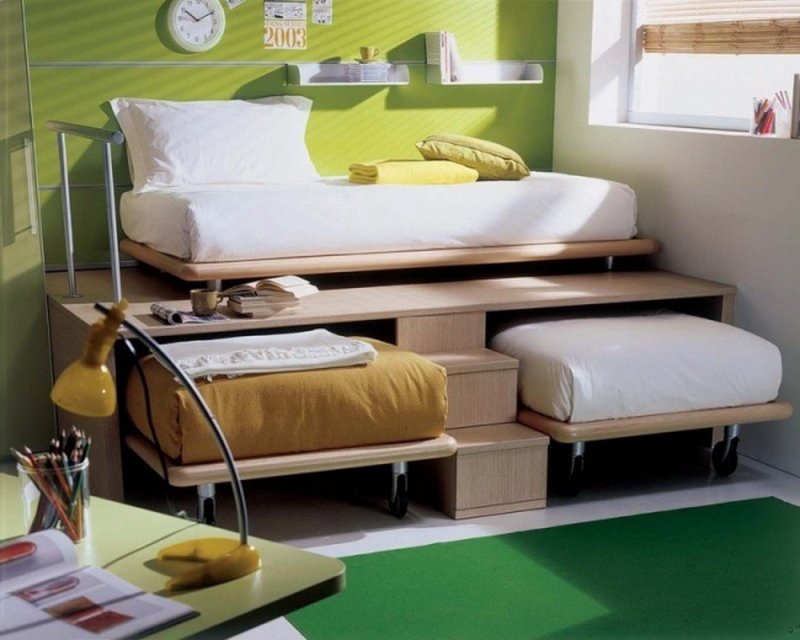 Выкатная кровать для двоих детей ikea