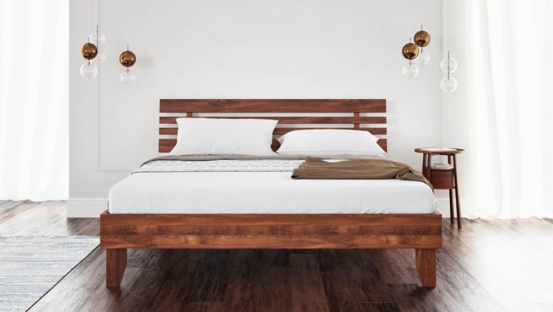 Wooden Double Bed db57 / двуспальная кровать из ротанга