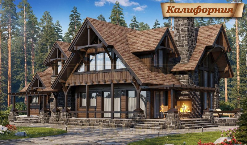 Каменно деревянный дом
